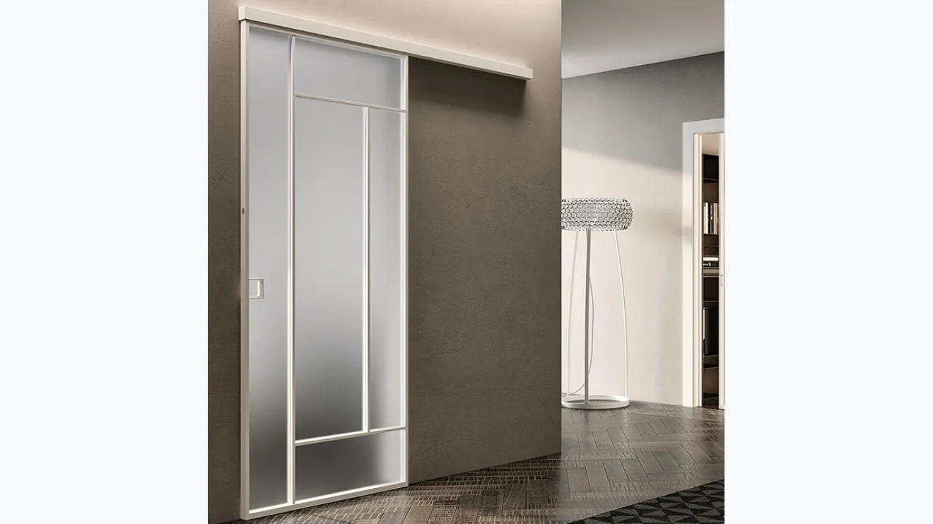 Porta per interni Glass Bianco Colorado con telaio in alluminio di BiHome