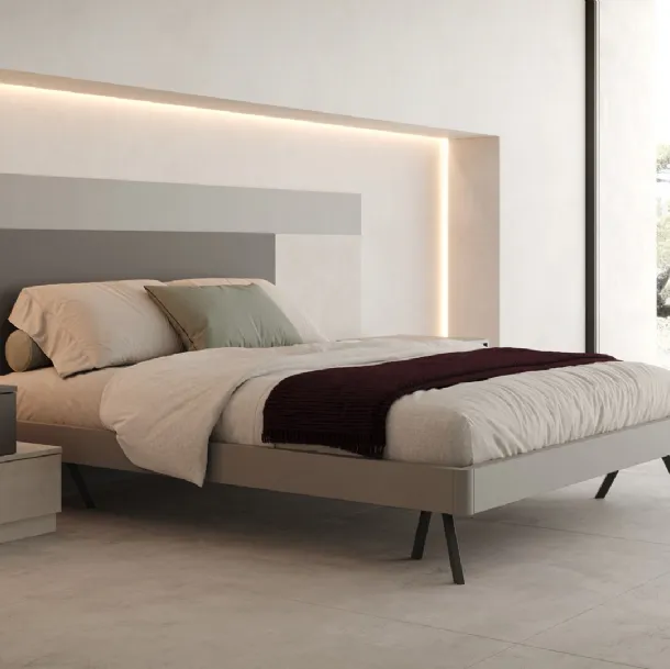 Letto con testiera in laccato opaco Velvet di Giessegi