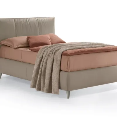 Letto singolo in pelle con testiera Era Elite di Rosini Night