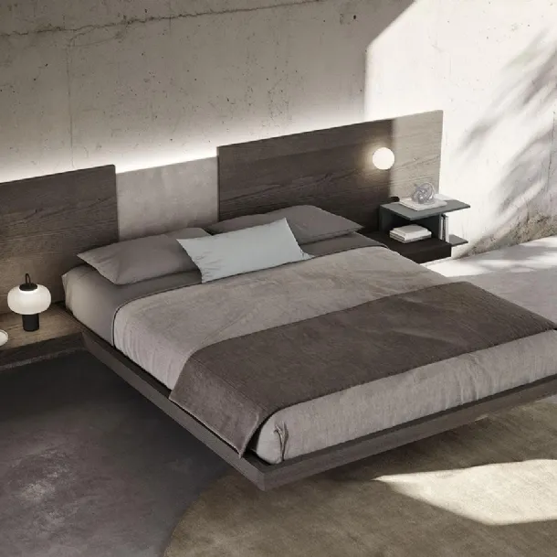 Letto in legno con testiera Wall System Dreaming 05 di Mobilgam