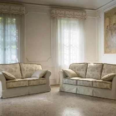 Divano classico lineare in tessuto Versailles Luxury di Rigosalotti